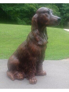 Vintage 1990 Universal Statuary Dog 13" Brown Cocker Spaniel Statue Figurine